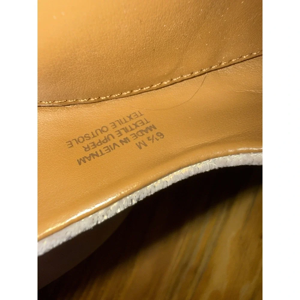 Talbots Sloane Embellished Velvet Mules 6.5 Pink Champagne Rhinestone Old Money
